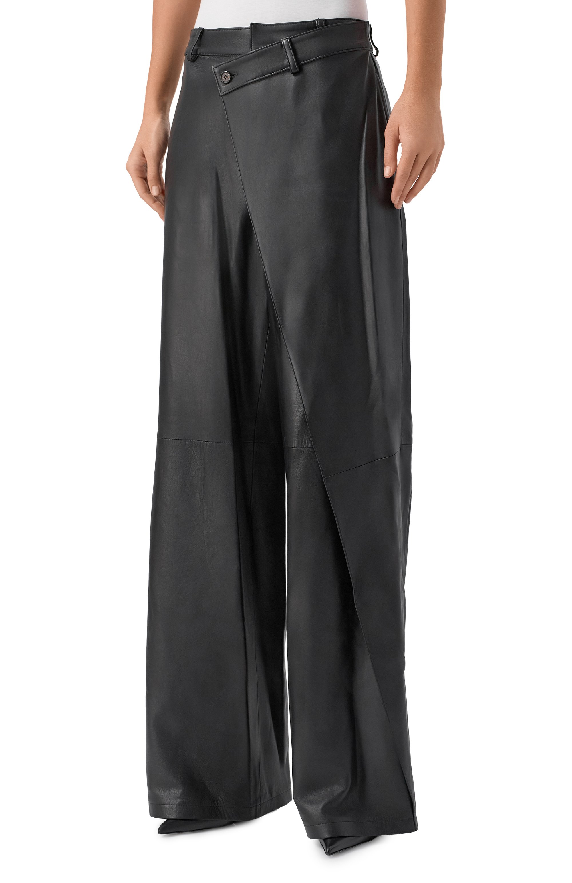 Кожаные брюки GIUSEPPE DI MORABITO черного цвета по цене 235500 руб., арт. 05FW2PA103P 05351, фото 3 Кожаные брюки GIUSEPPE DI MORABITO, арт. 05FW2PA103P 05351, фото 3