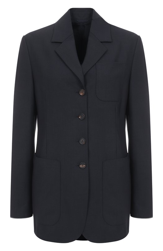 Шерстяной жакет Brunello Cucinelli MG5227391P Синий MG5227391P