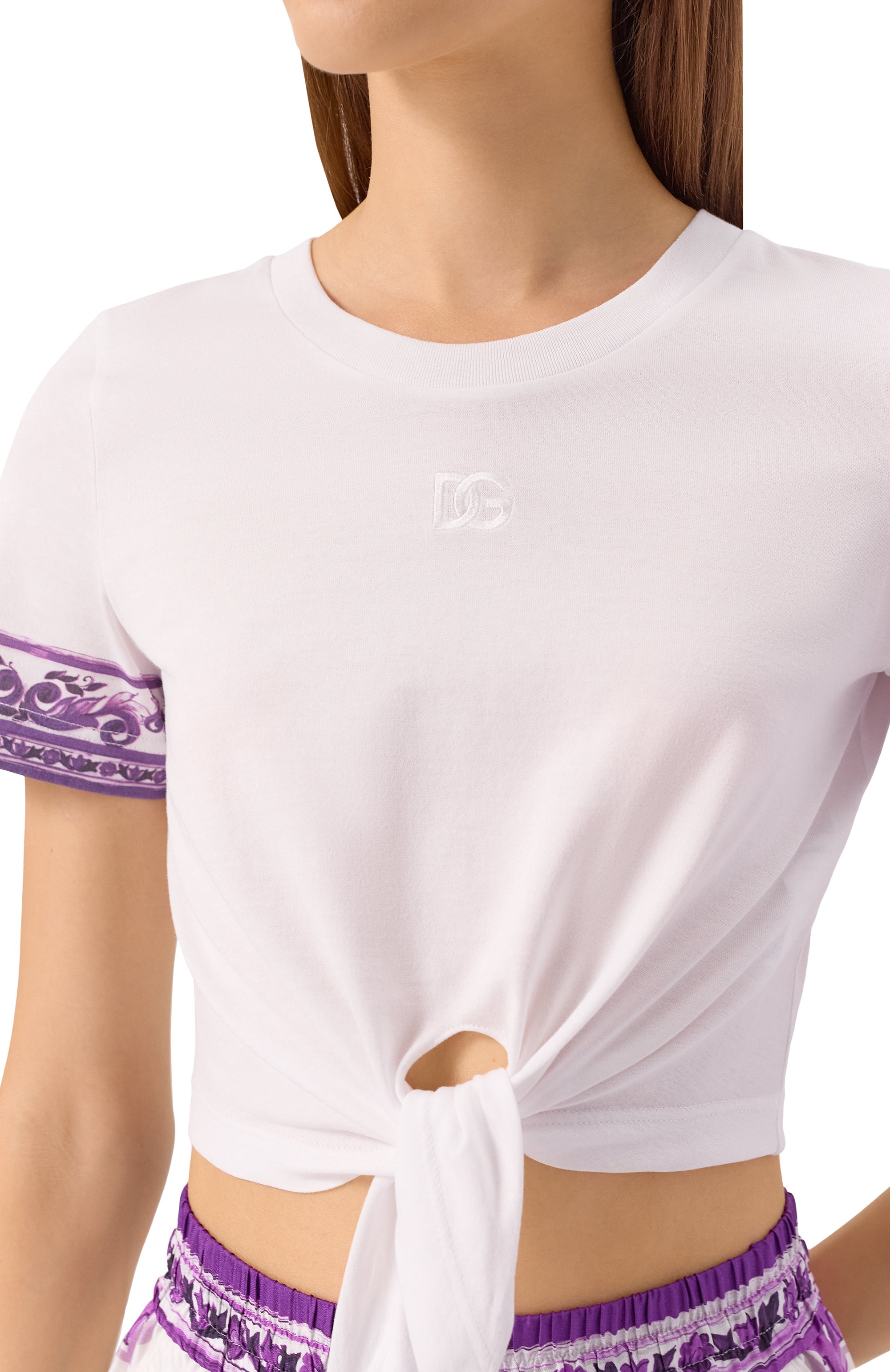 Хлопковая футболка DOLCE & GABBANA белого цвета по цене 75550 руб., арт. F8V54Z/II7IG, фото 5 Хлопковая футболка DOLCE & GABBANA, арт. F8V54Z/II7IG, фото 5