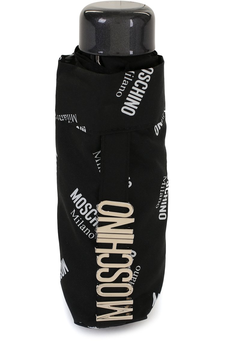 Женский складной зонт с принтом MOSCHINO черного цвета, арт. 8018-SUPERMINI | Фото 4 (Материал: Текстиль, Синтетический материал, Металл; Статус проверки: Проверена категория, Проверено; Нос: Не проставлено)