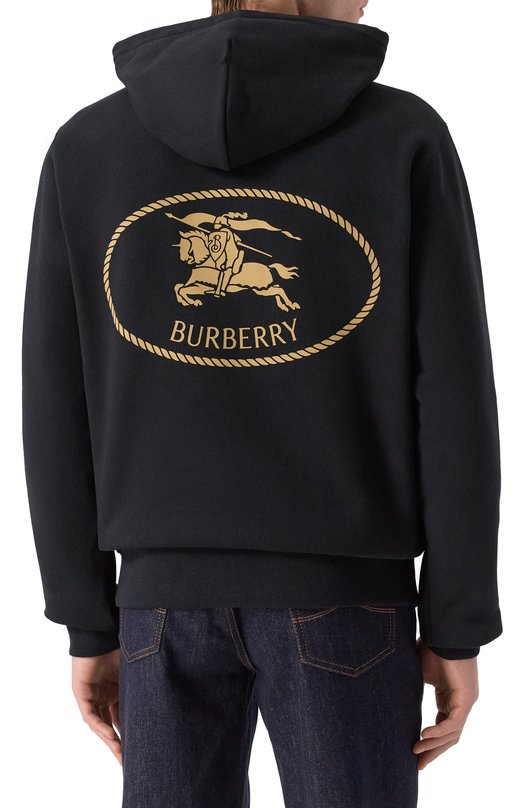 Хлопковое худи Burberry 8112807 Чёрный  8112807 Фото 4