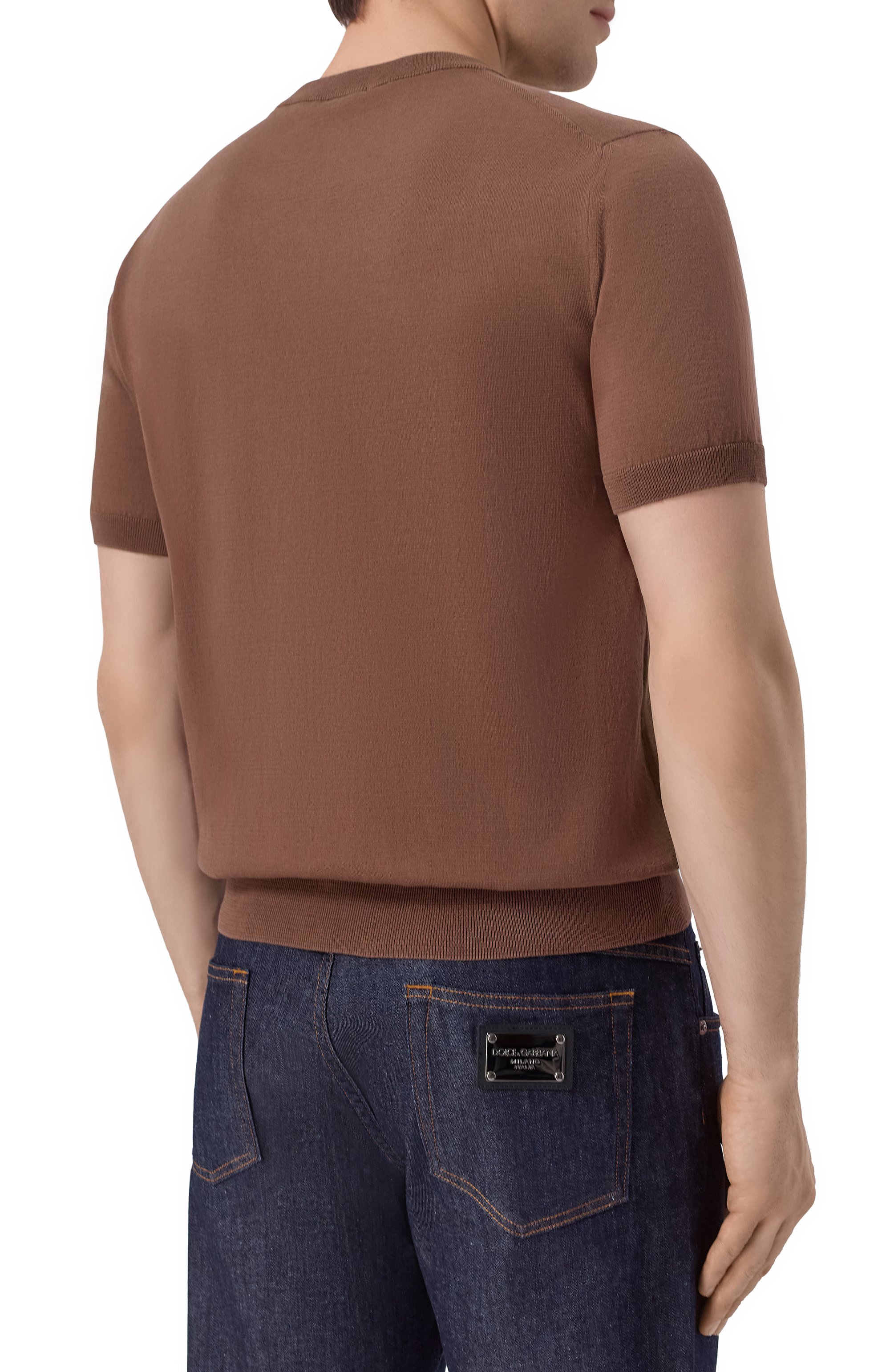 Хлопковый джемпер BRIONI коричневого цвета по цене 95100 руб., арт. UMR00L/PCK17, фото 4 Хлопковый джемпер BRIONI, арт. UMR00L/PCK17, фото 4