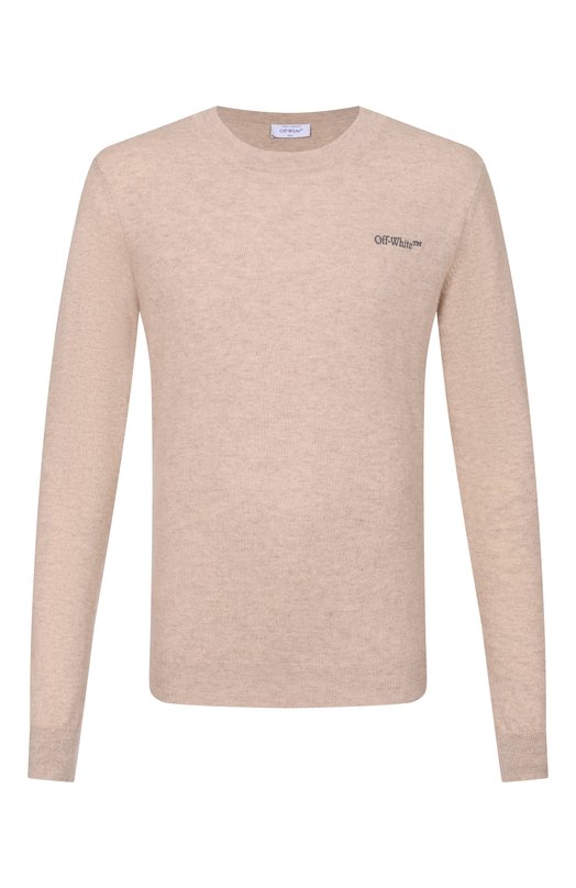 Кашемировый джемпер Off-White 0MHE200F25KNI001 Бежевый 0MHE200F25KNI001
