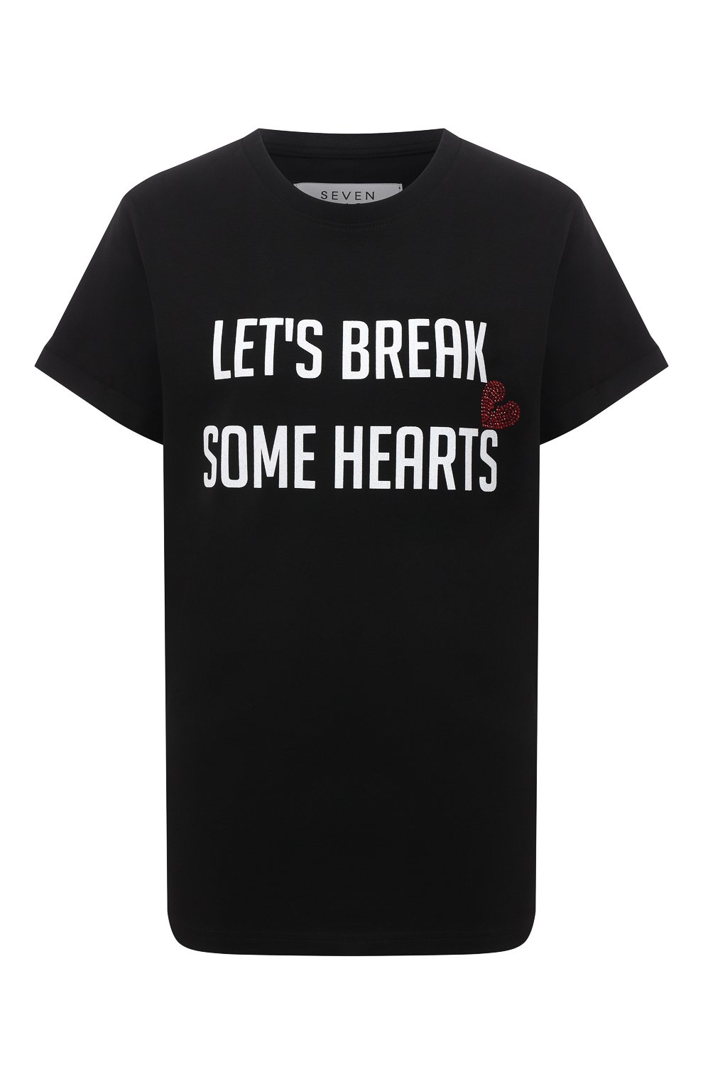 Хлопковая футболка SEVEN LAB, арт. T20-BR HEART2-G01 black, фото 1