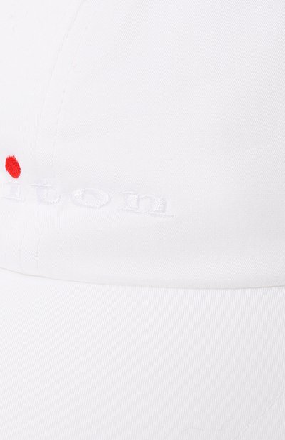 Хлопковая бейсболка KITON белого цвета по цене 62450 руб., арт. DCAPP06X0667A, фото 4 Хлопковая бейсболка KITON, арт. DCAPP06X0667A, фото 4