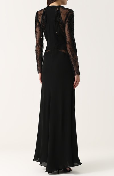 Платье-макси с кружевными рукавами и v-образным вырезом ROBERTO CAVALLI, арт. FQR144/GG047, фото 4