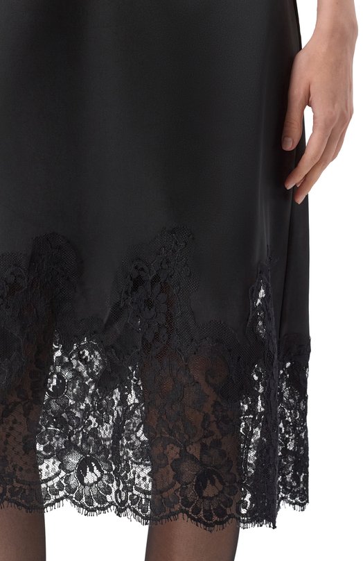 Атласная юбка Dolce & Gabbana F4CF0T/FURAD Чёрный  F4CF0T/FURAD Фото 5