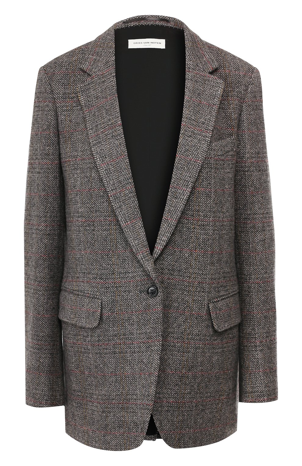 Шерстяной жакет DRIES VAN NOTEN серого цвета по цене 71950 руб., арт. 192-10434-8188, фото 1 Шерстяной жакет DRIES VAN NOTEN, арт. 192-10434-8188, фото 1