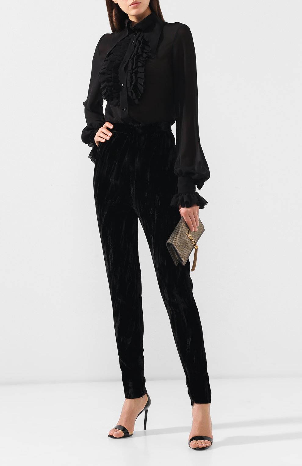 Шелковая блузка SAINT LAURENT, арт. 570746/Y059R, фото 2