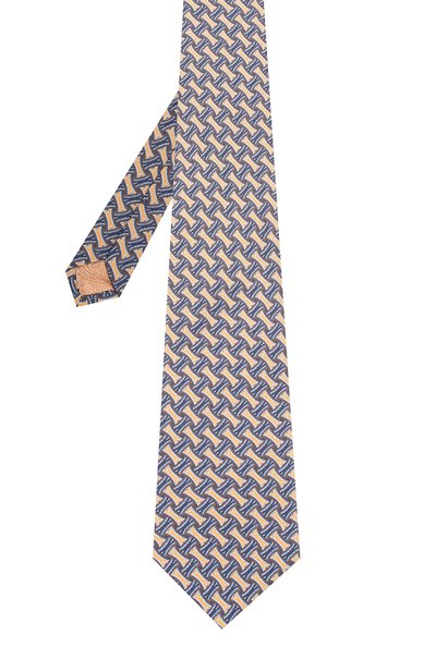 Шелковый галстук с узором TURNBULL & ASSER коричневого цвета по цене 13200 руб., арт. TIE002-BB401, фото 2 Шелковый галстук с узором TURNBULL & ASSER, арт. TIE002-BB401, фото 2