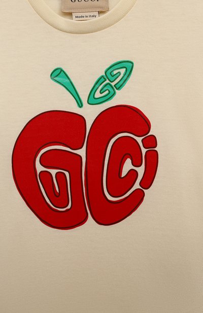 Хлопковая футболка GUCCI, арт. 555675/XJF86, фото 3