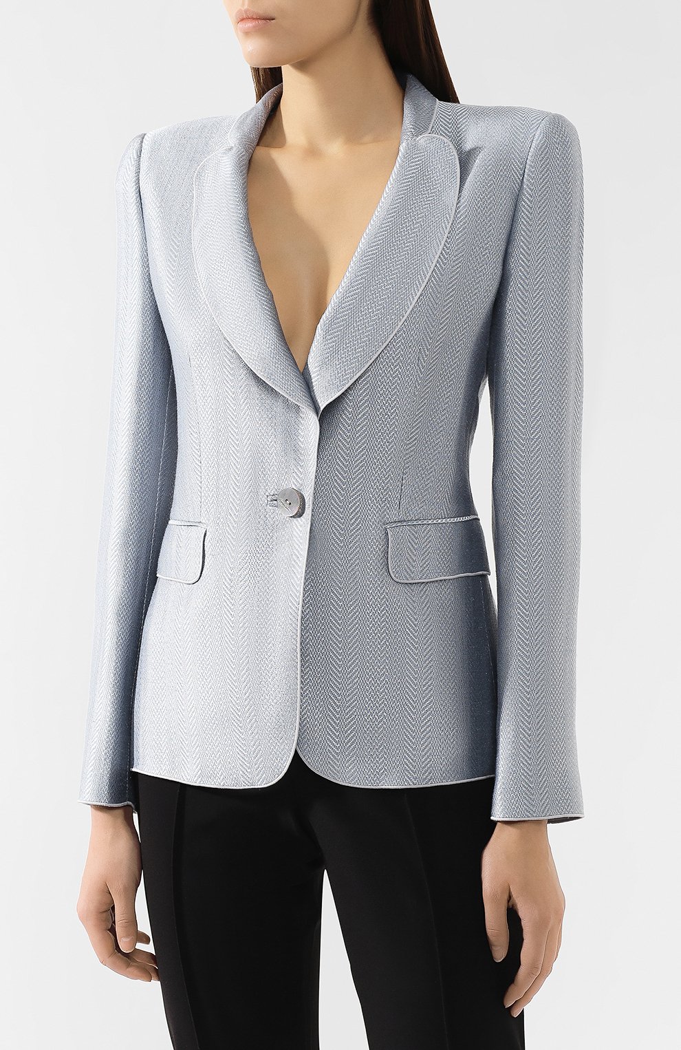 Жакет из смеси вискозы и льна GIORGIO ARMANI, арт. 9SHGG067/T00L7, фото 3