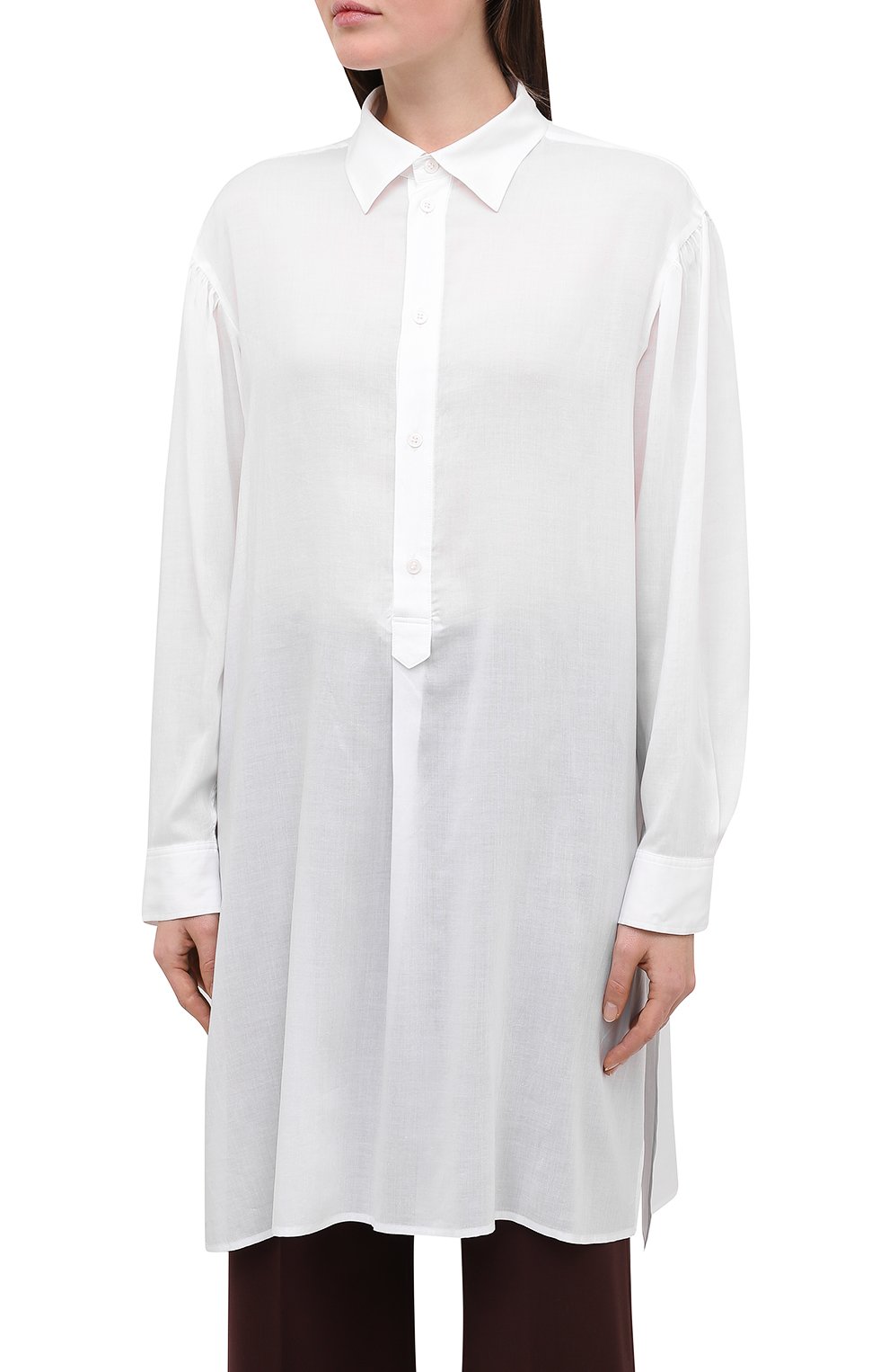 Рубашка YOHJI YAMAMOTO белого цвета по цене 69950 руб., арт. FB-B54-201, фото 3 Рубашка YOHJI YAMAMOTO, арт. FB-B54-201, фото 3