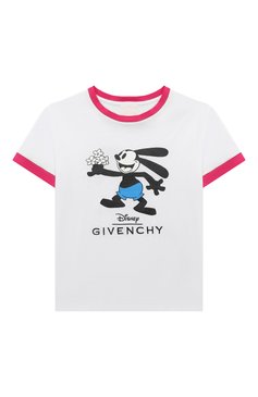 Детская хлопковая футболка GIVENCHY белого цвета, арт. H15332/6A-12A | Фото 1 (Девочки Кросс-КТ: футболка-одежда; Рукава: Короткие; Материал сплава: Проставлено; Материал внешний: Хлопок; Тематический товар: Disney; Драгоценные камни: Проставлено; Ростовка одежда: 6 лет | 116 см, 8 лет | 128 см, 12 лет | 152 см, 10 - 11 лет | 140 - 146см)