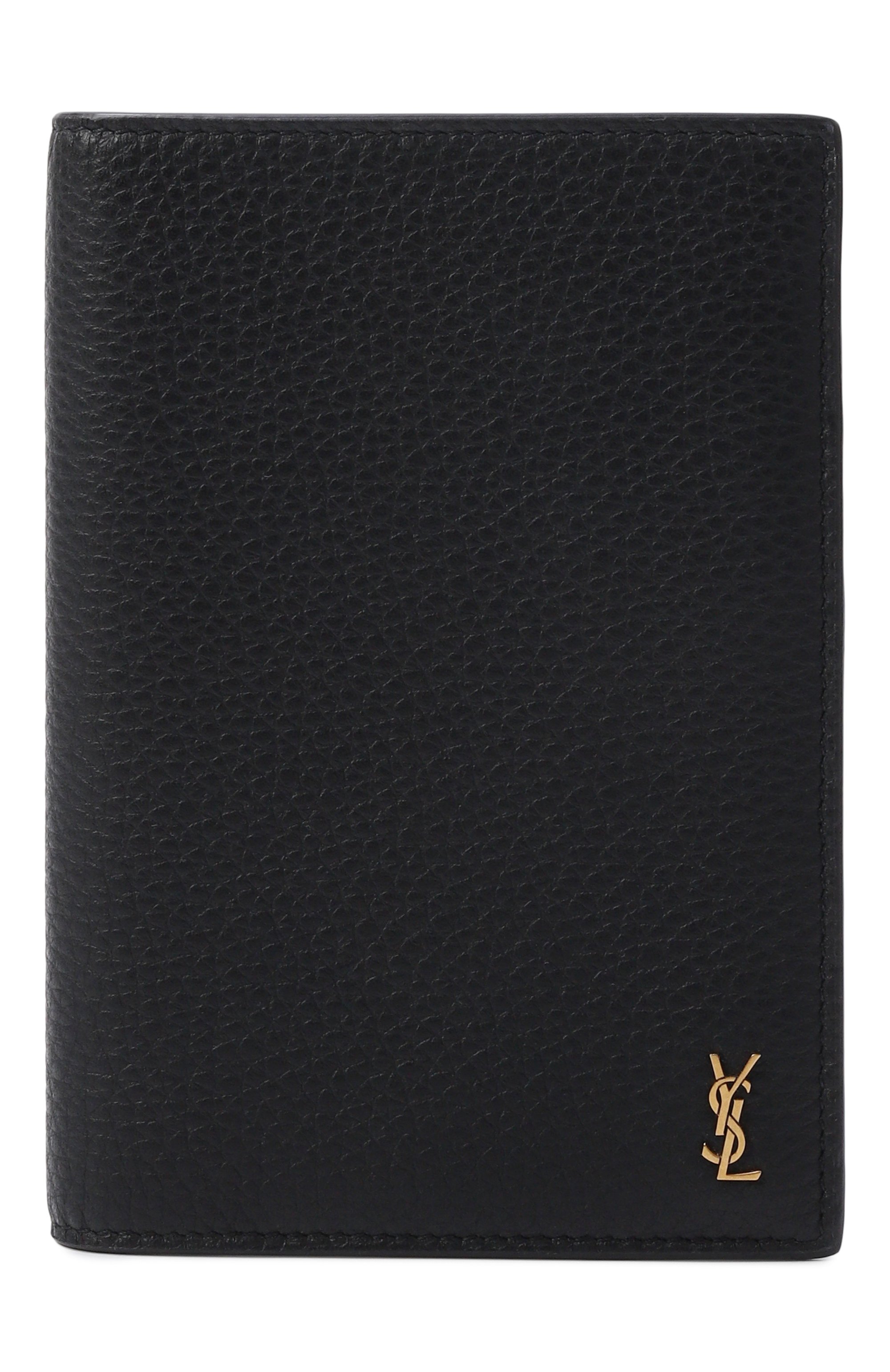 Кожаная обложка для паспорта SAINT LAURENT черного цвета по цене 69150 руб., арт. 863679/AAET9, фото 1 Кожаная обложка для паспорта SAINT LAURENT, арт. 863679/AAET9, фото 1