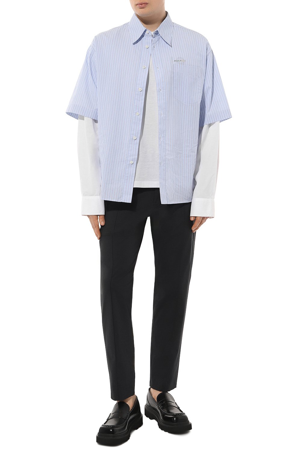 Хлопковые брюки DOLCE & GABBANA темно-синего цвета по цене 98950 руб., арт. GYACET/FUEAJ, фото 2 Хлопковые брюки DOLCE & GABBANA, арт. GYACET/FUEAJ, фото 2