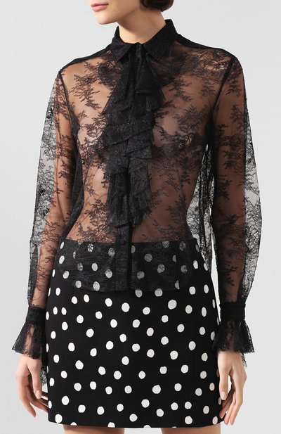 Кружевная блузка PHILOSOPHY DI LORENZO SERAFINI черного цвета по цене 45500 руб., арт. A0207/5719, фото 3 Кружевная блузка PHILOSOPHY DI LORENZO SERAFINI, арт. A0207/5719, фото 3