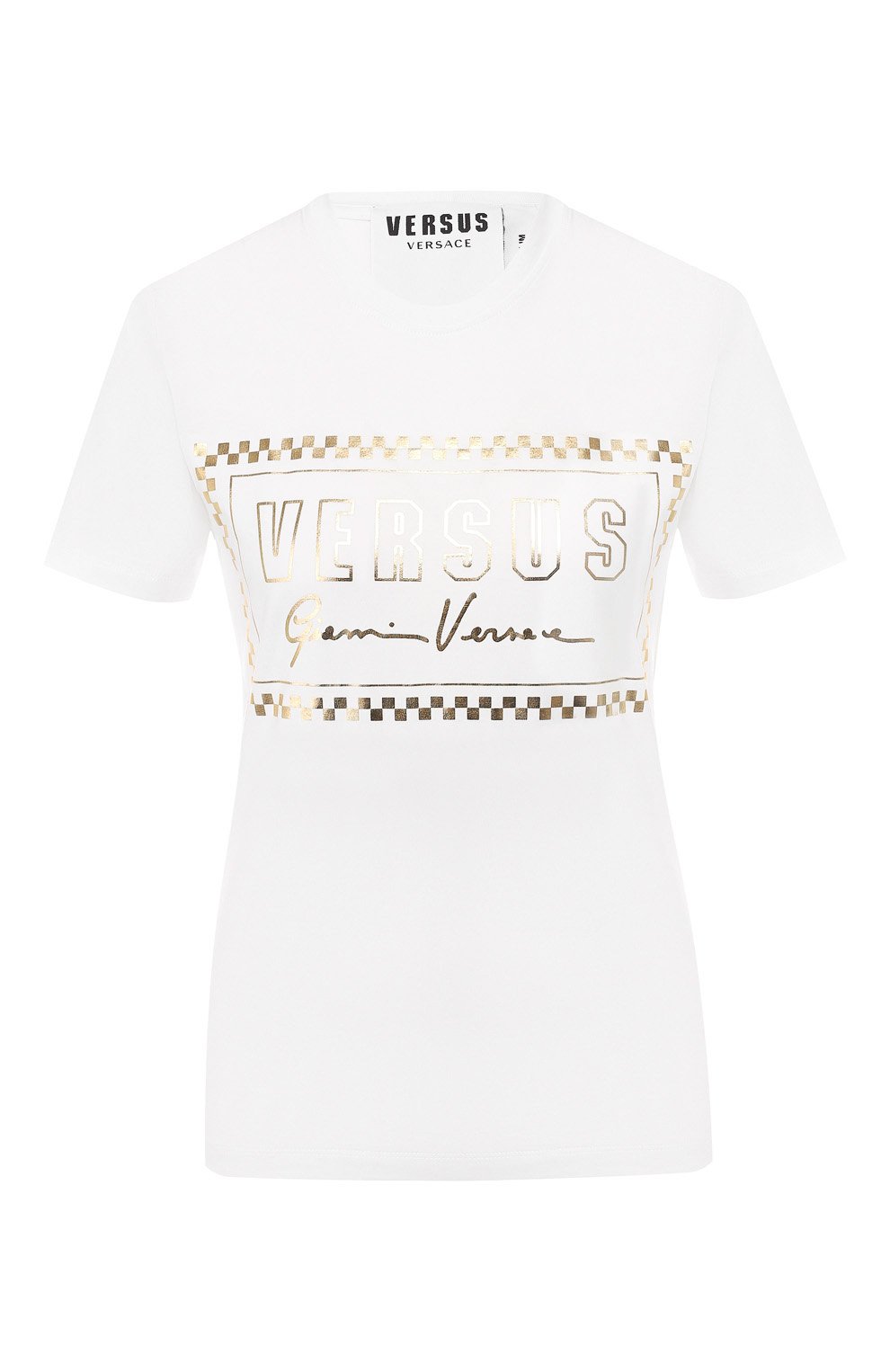 Хлопковая футболка VERSUS VERSACE белого цвета по цене 21450 руб., арт. BD90682/BJ10388, фото 1 Хлопковая футболка VERSUS VERSACE, арт. BD90682/BJ10388, фото 1