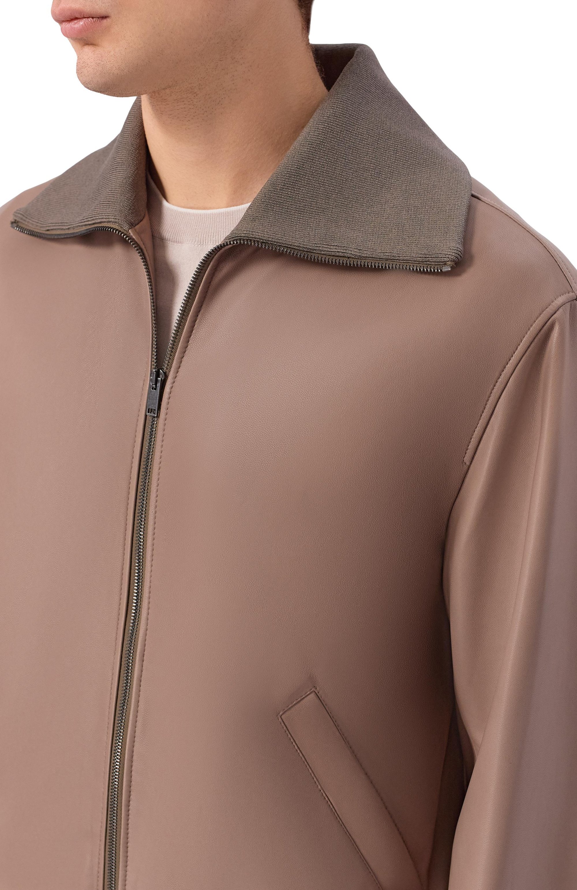 Кожаный бомбер MVST, арт. M26.2PM.L006/L011 NAPPA CREAM, фото 5