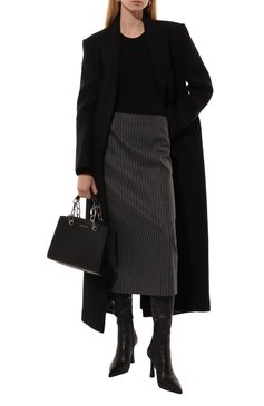 Женская юбка из шерсти и кашемира THE KOOPLES серого цвета, арт. FJUP29054K | Фото 2 (Длина Ж (юбки, платья, шорты): Миди; Драгоценные камни: Проставлено; Материал сплава: Проставлено; Материал внешний: Шерсть; Женское Кросс-КТ: Юбка-карандаш; Стили: Классический)