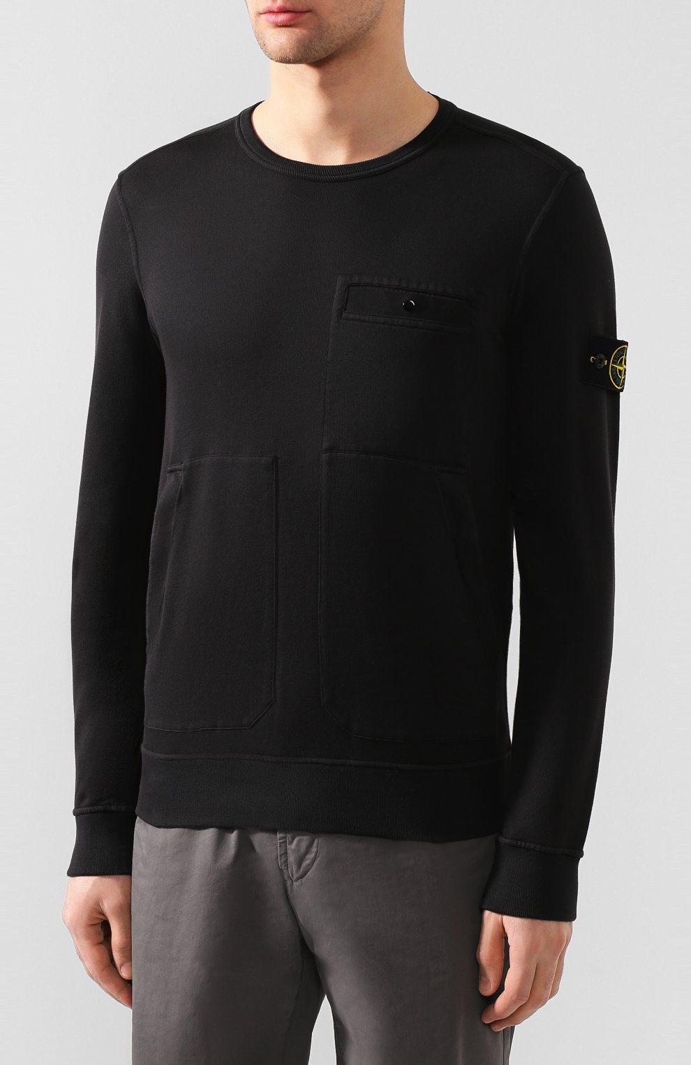 Хлопковый свитшот STONE ISLAND черного цвета по цене 22150 руб., арт. 721561759, фото 3 Хлопковый свитшот STONE ISLAND, арт. 721561759, фото 3