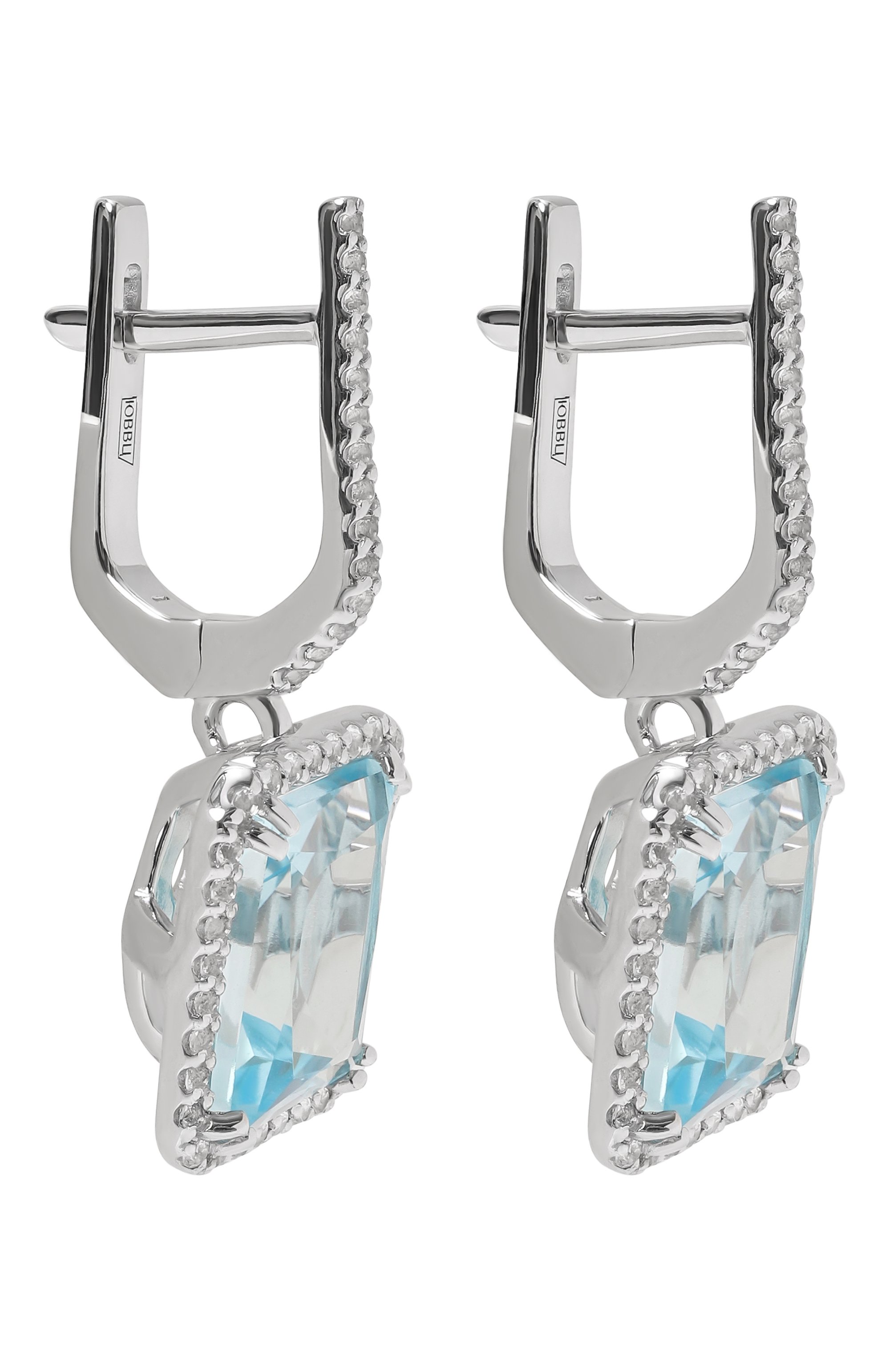 Серьги-багеты с голубыми топазами SECRETS JEWELRY, арт. СБГТС0359, фото 3