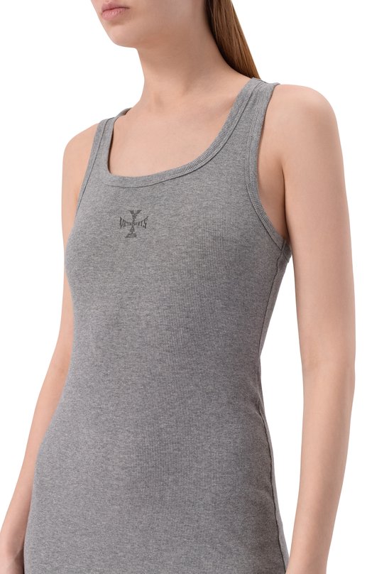 Хлопковое платье VETEMENTS WE76DR539G/1202 RIB Серый  WE76DR539G/1202 RIB Фото 5