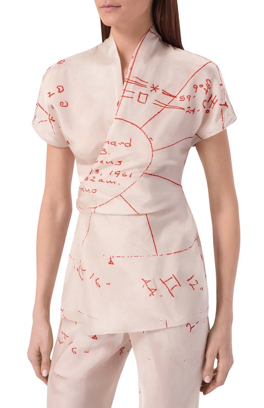 Атласная блузка Rick Owens RP01F6233/KP1 Кремовый  RP01F6233/KP1 Фото 3