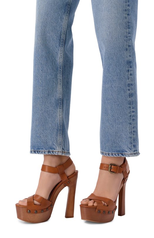 Кожаные босоножки Dsquared2 HSW0289/01500001 Коричневый  HSW0289/01500001 Фото 2