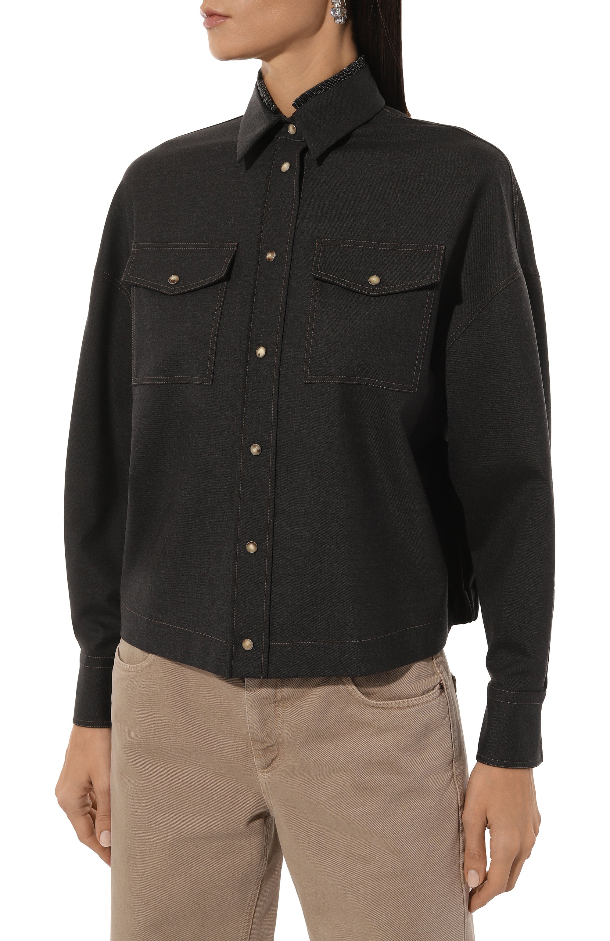 Шерстяная рубашка BRUNELLO CUCINELLI, арт. MG912HR226, фото 3