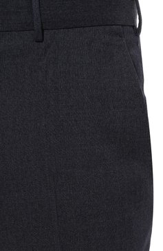 Мужские шерстяные брюки ZEGNA темно-синего цвета, арт. 644F01A6/75TB12 | Фото 5 (Материал внешний: Шерсть; Длина (брюки, джинсы): Стандартные; Материал сплава: Проставлено; Стили: Классический; Случай: Формальный; Драгоценные камни: Проставлено; Материал подклада: Вискоза)