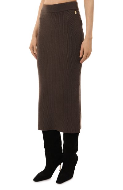 Кашемировая юбка COLOMBO коричневого цвета по цене 76650 руб., арт. MA04329/2-26KI, фото 3 Кашемировая юбка COLOMBO, арт. MA04329/2-26KI, фото 3