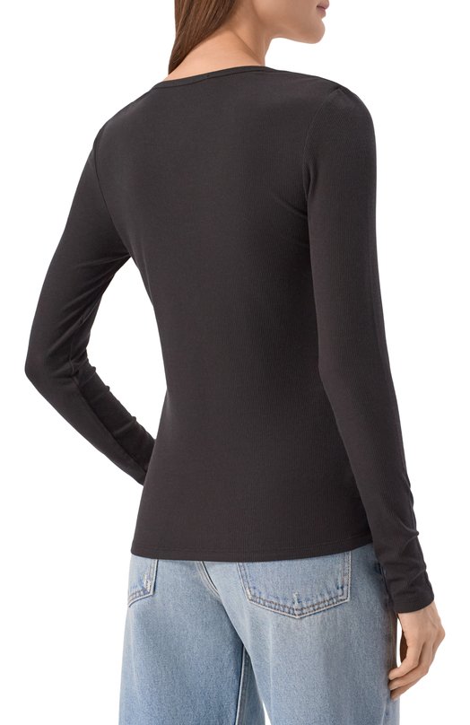 Лонгслив-хенли из лиоцелла и шерсти 12 STOREEZ 137374 Чёрный  137374 Фото 4