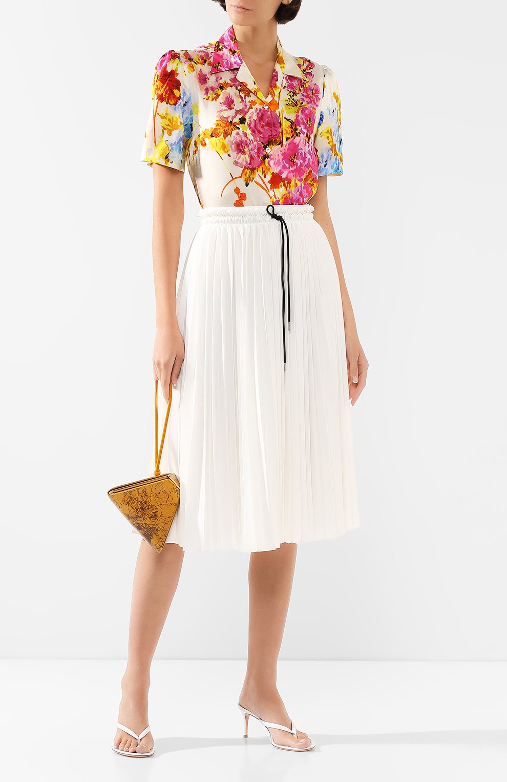Атласная рубашка DRIES VAN NOTEN белого цвета по цене 48450 руб., арт. 201-30700-9404, фото 2 Атласная рубашка DRIES VAN NOTEN, арт. 201-30700-9404, фото 2