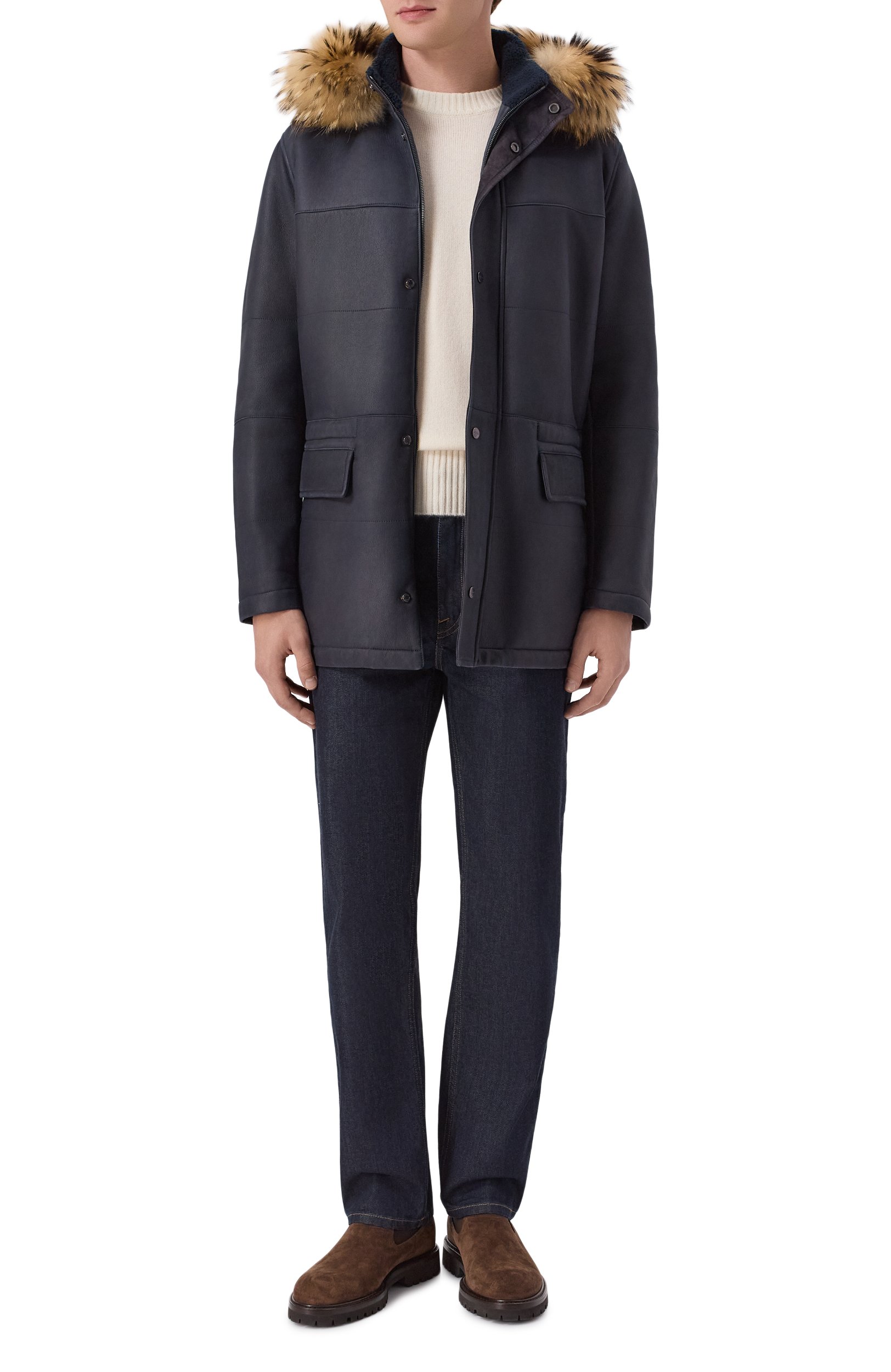 Парка из овчины KITON синего цвета по цене 1370000 руб., арт. UW0627MV03S24, фото 2 Парка из овчины KITON, арт. UW0627MV03S24, фото 2