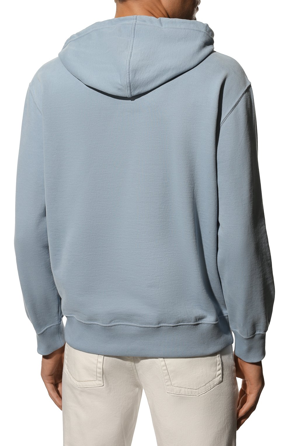 Хлопковое худи BRUNELLO CUCINELLI голубого цвета по цене 81850 руб., арт. MTU143450, фото 4 Хлопковое худи BRUNELLO CUCINELLI, арт. MTU143450, фото 4