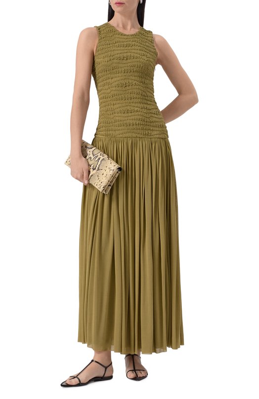 Платье из вискозы Jil Sander J02CT0475-J20266 Хаки  J02CT0475-J20266 Фото 2