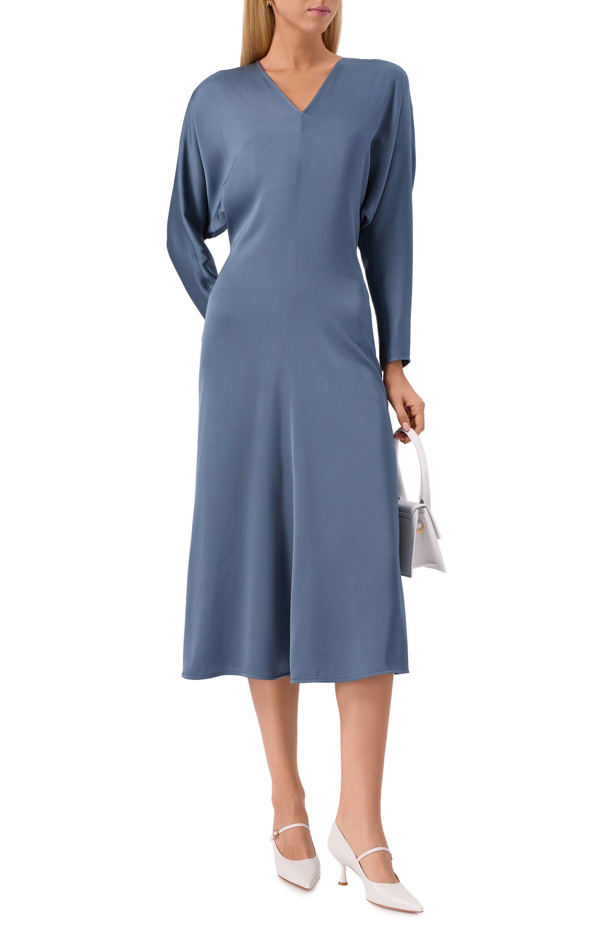 Атласное платье AGNONA синего цвета по цене 385500 руб., арт. TR1008E/U5073E, фото 2 Атласное платье AGNONA, арт. TR1008E/U5073E, фото 2