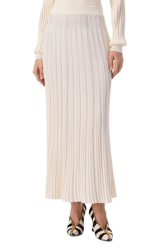 Юбка из вискозы Balmain GF1LD393/KJ30 Кремовый  GF1LD393/KJ30 Фото 3