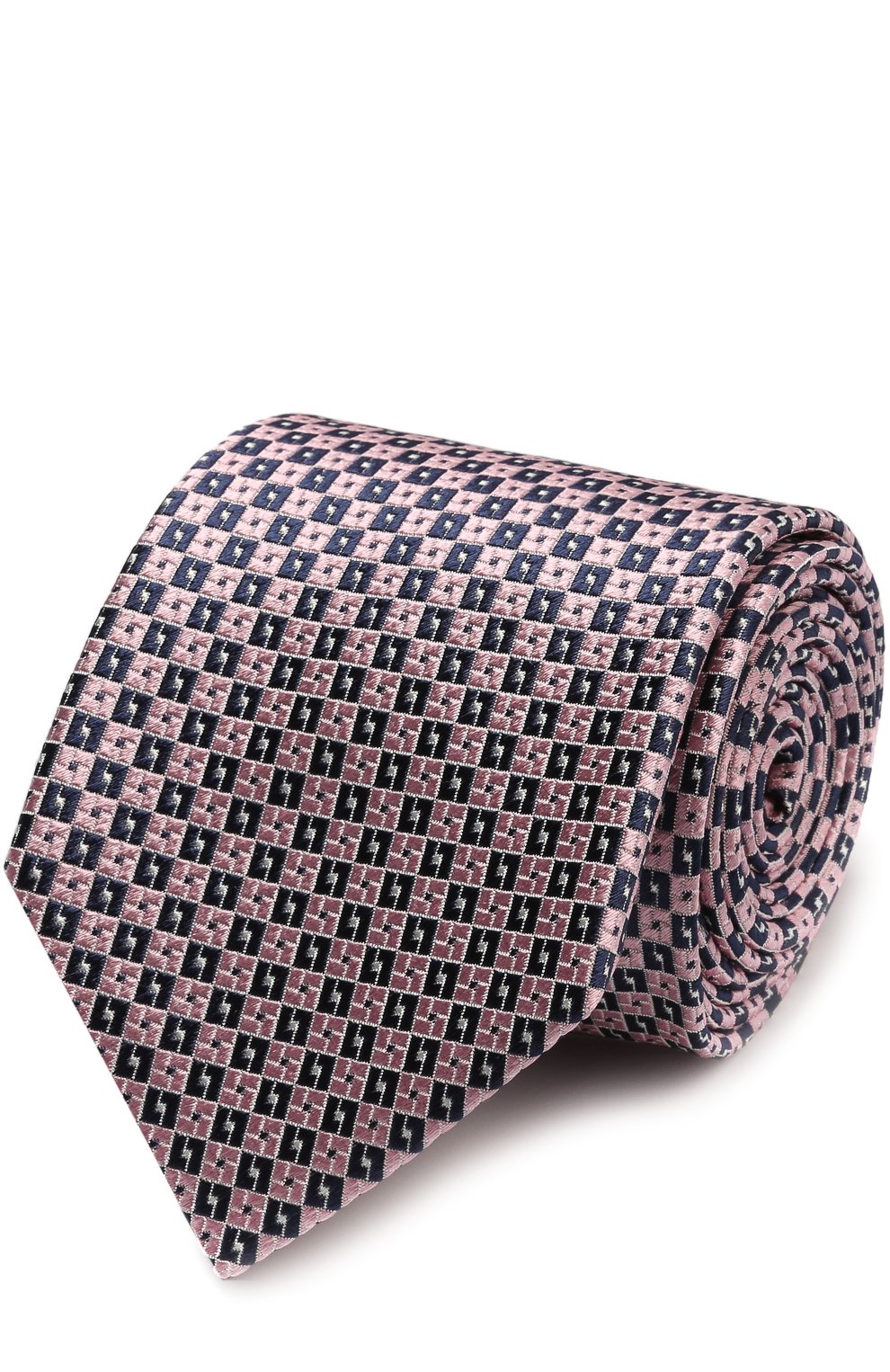 Шелковый галстук с узором ZEGNA розового цвета по цене 17950 руб., арт. Z9D451L8, фото 1 Шелковый галстук с узором ZEGNA, арт. Z9D451L8, фото 1