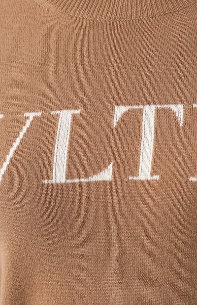 Пуловер из смеси шерсти и кашемира VALENTINO бежевого цвета по цене 96150 руб., арт. RB3KC10546T, фото 5 Пуловер из смеси шерсти и кашемира VALENTINO, арт. RB3KC10546T, фото 5