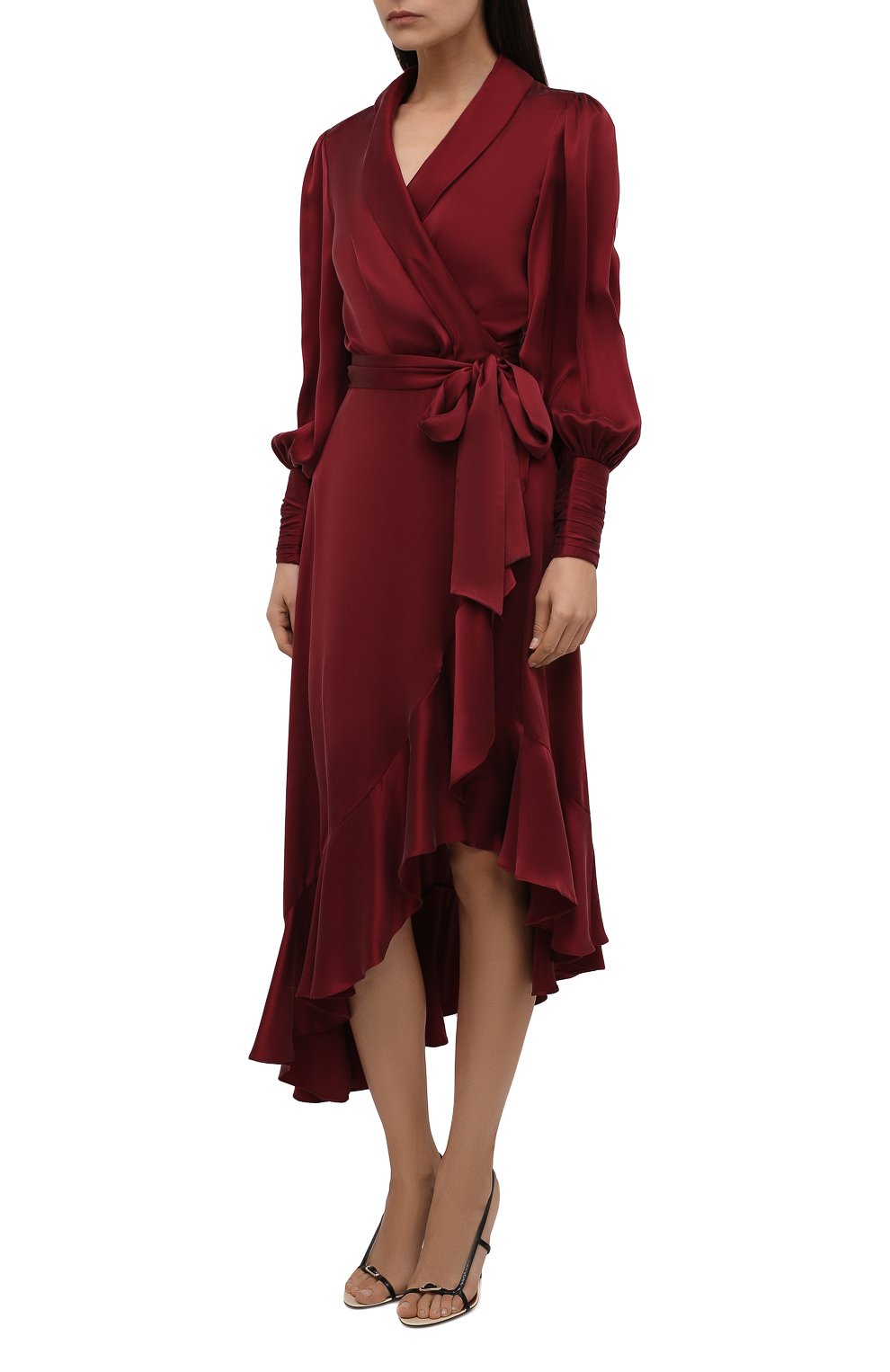 Атласное платье ZIMMERMANN бордового цвета по цене 69950 руб., арт. 8066DRC0N, фото 3 Атласное платье ZIMMERMANN, арт. 8066DRC0N, фото 3