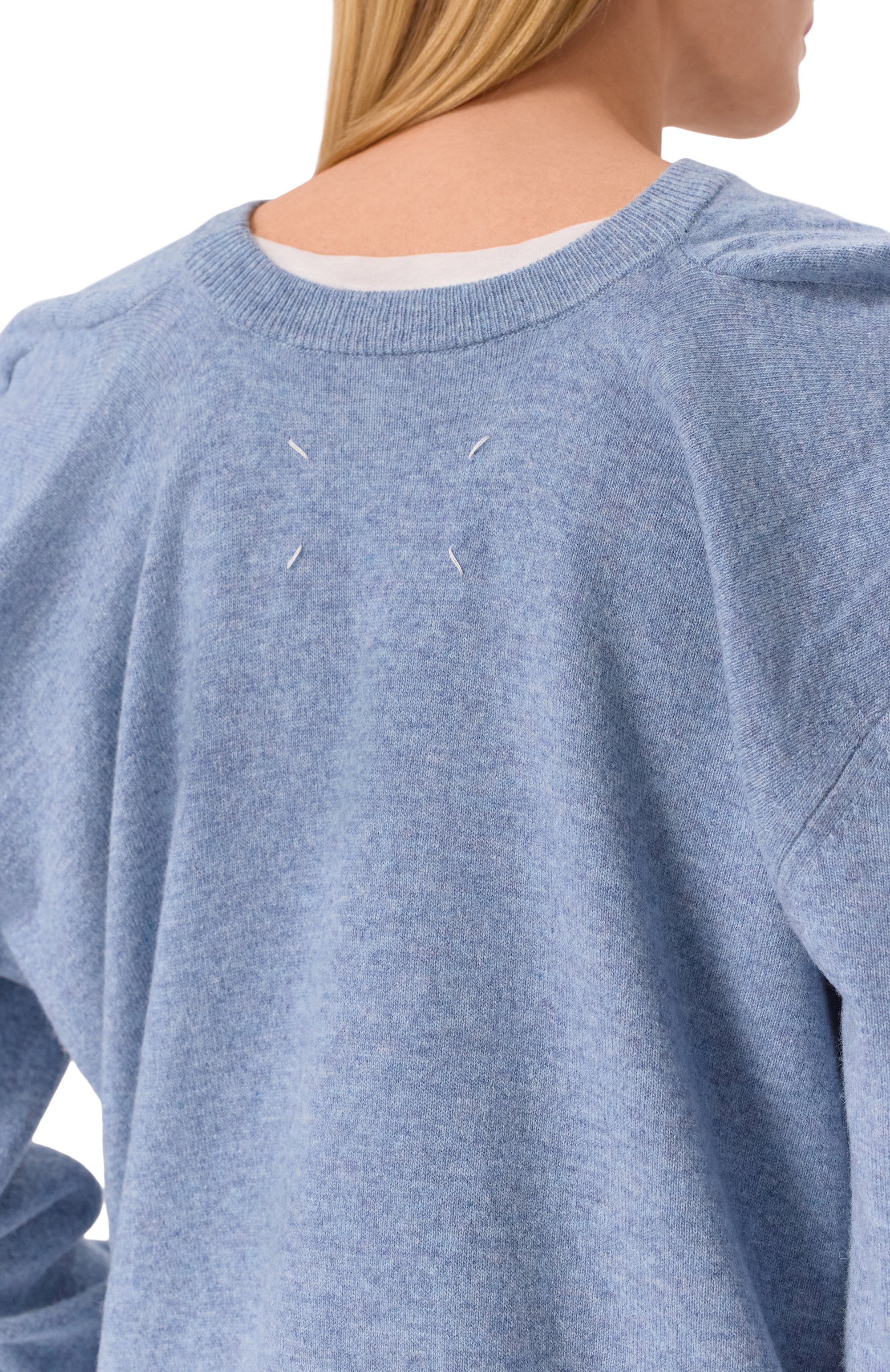 Шерстяной пуловер MAISON MARGIELA голубого цвета по цене 141500 руб., арт. S29HL0023/M13178, фото 5 Шерстяной пуловер MAISON MARGIELA, арт. S29HL0023/M13178, фото 5