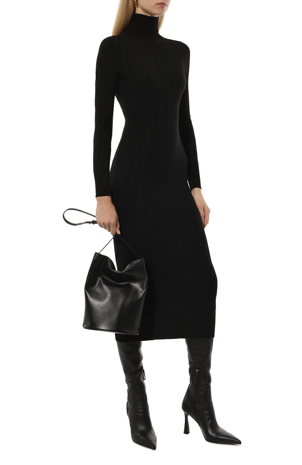 Шерстяное платье LORENA ANTONIAZZI черного цвета по цене 93300 руб., арт. I24119AM91A/2981, фото 2 Шерстяное платье LORENA ANTONIAZZI, арт. I24119AM91A/2981, фото 2