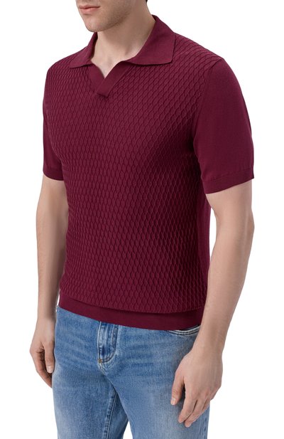 Поло из хлопка и шелка ANDREA CAMPAGNA, арт. SU26ST210-03/FST26, фото 3