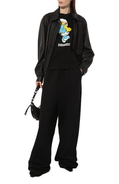 Хлопковая футболка dsquared2 x the smurfs DSQUARED2 черного цвета по цене 32750 руб., арт. S73GC0287/S24558, фото 2 Хлопковая футболка dsquared2 x the smurfs DSQUARED2, арт. S73GC0287/S24558, фото 2