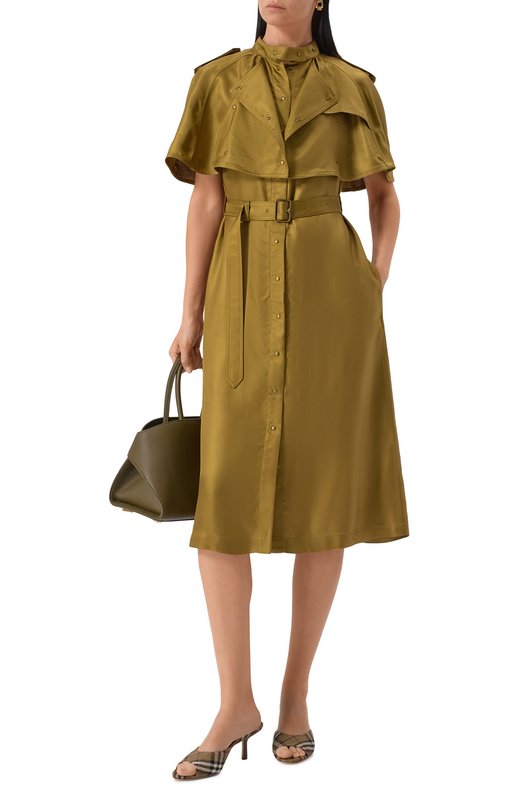 Платье из вискозы Burberry 8106221 Хаки  8106221 Фото 2