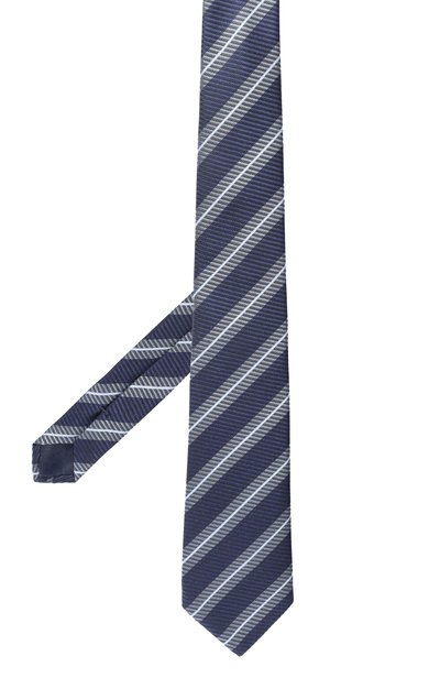 Шелковый галстук GIORGIO ARMANI темно-синего цвета по цене 26450 руб., арт. GM000800/TE22449, фото 3 Шелковый галстук GIORGIO ARMANI, арт. GM000800/TE22449, фото 3