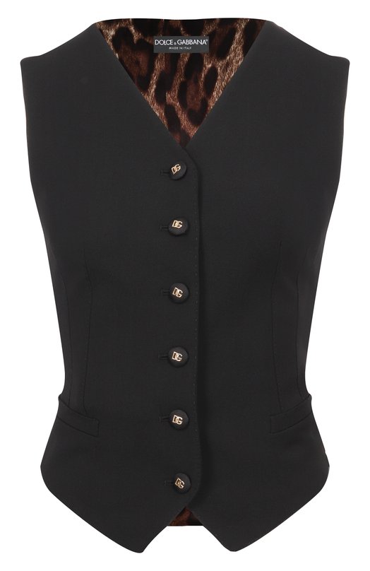 Жилет из шерсти и шелка Dolce & Gabbana F79H6T/GDDPS Чёрный F79H6T/GDDPS