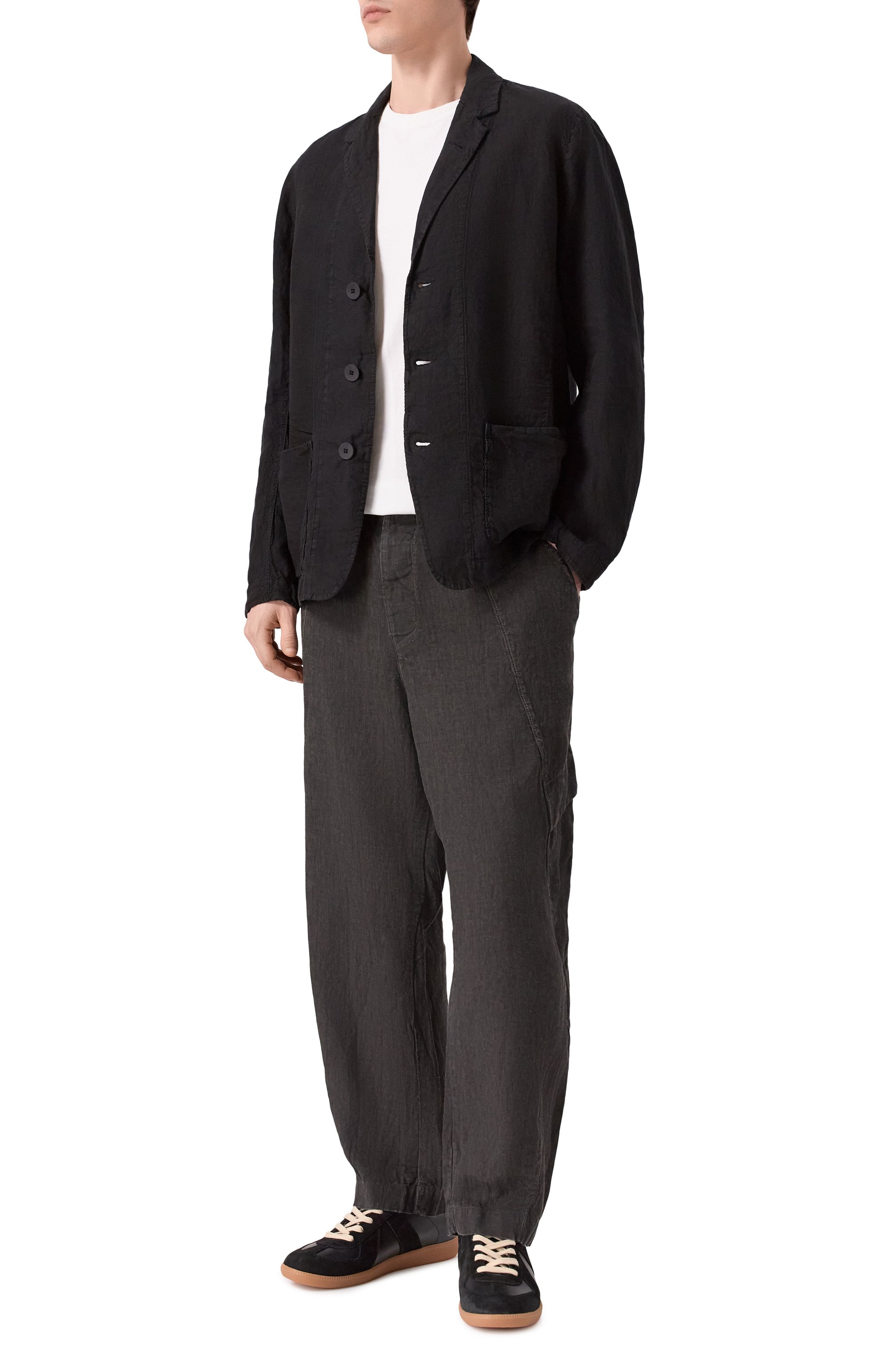 Льняные брюки-карго TRANSIT темно-серого цвета по цене 48450 руб., арт. CFUTRCH176E, фото 2 Льняные брюки-карго TRANSIT, арт. CFUTRCH176E, фото 2